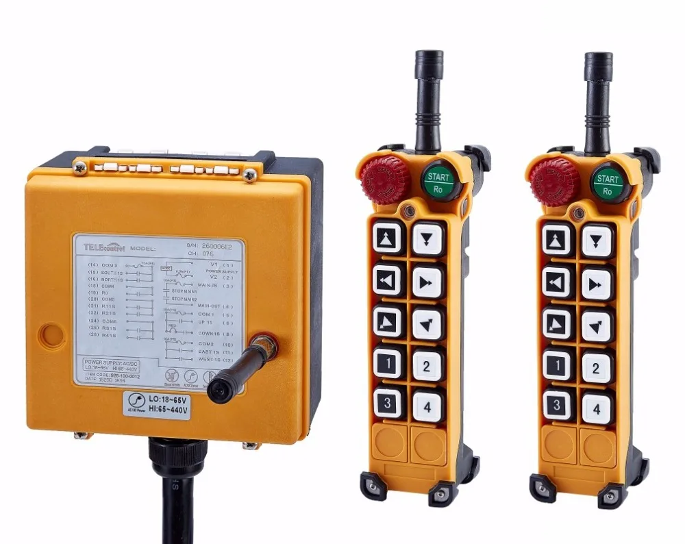 

F26-B3(2transmitter and 1 receiver) industrial wireless universal radio 10 channels remote control for overhead cranes AC/DC
