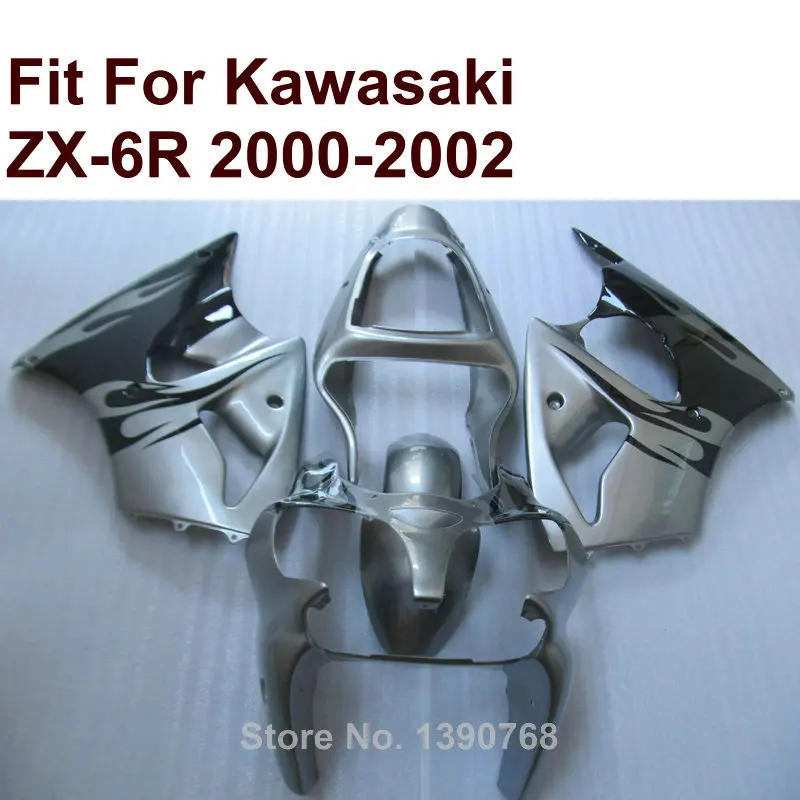 

Motorcycle fairing kit for Kawasaki ZX6R silver 2000 2001 2002 Ninja ZX 6R 636 00 01 02 fairings XF39