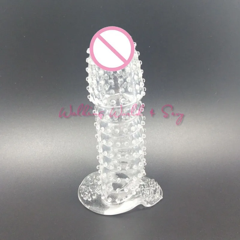 Adult Sex Toys For Men Big Heads Crystal Penis Sleeve Ring Dildo Delay Condom Flexible Enlarger Penis Sleeve Male Gay Cock Rings (7)
