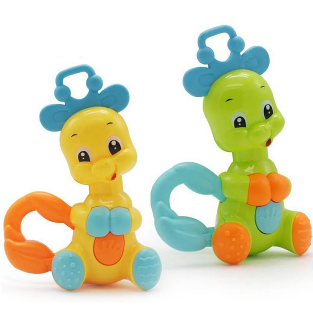 Plastic Handheld Rattle Baby Rattle Mobile Phone Bell Shake Bell Baby Toys Music Kids Cartoon Animals Hand Educational Toy Bells