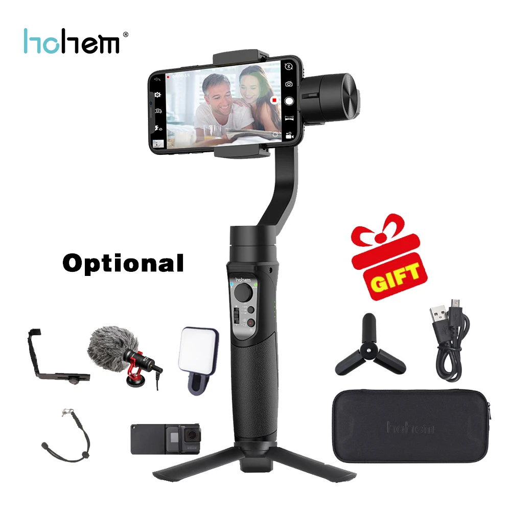 Estabilizador para Gopro Câmera de Ação Hohem Isconstante Móvel Handheld Cardan Sjcam Iphone Samsungpk Suave 4 Vimble 2 Dji Osmo 3-axis