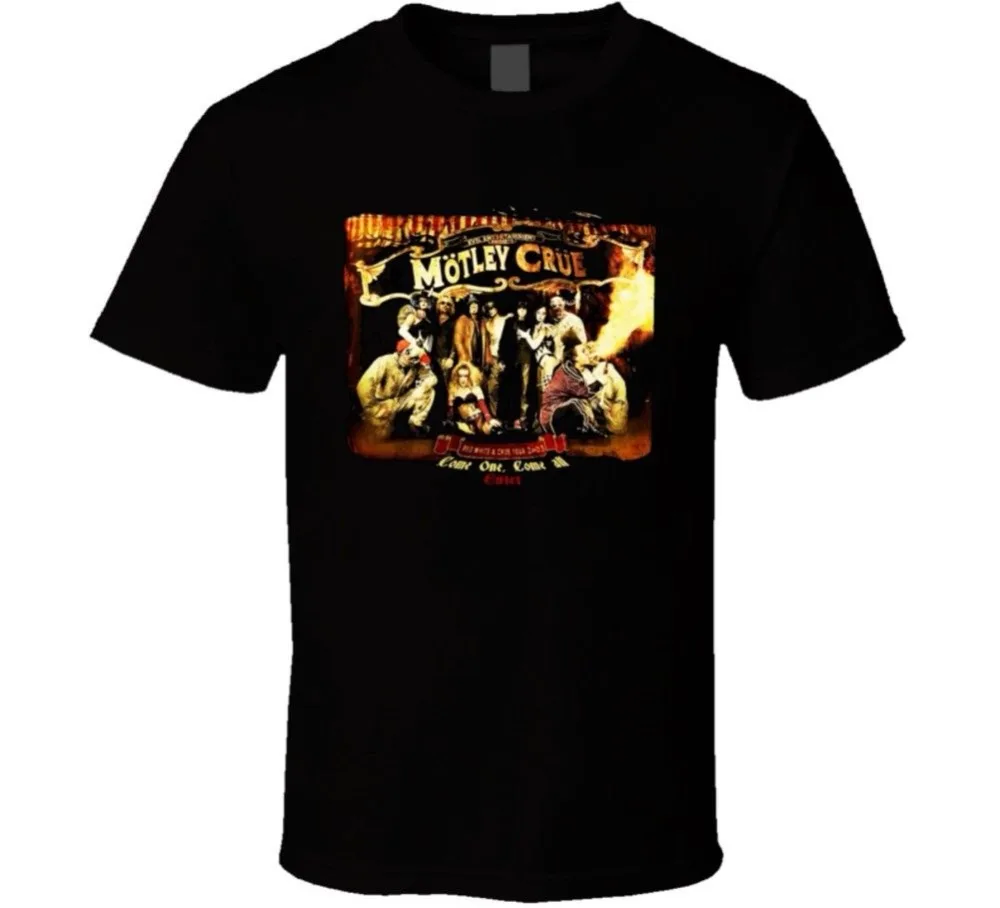 Принт футболки Короткие печати Motley Crue красный белый и crue Tour Футболка Экипажа