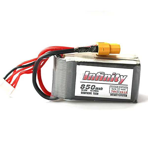 

14.8V 850mah 70C 4S1P Graphene For Infinity LiPo Battery XT60 Support 15C Boosting Charge For Rc Models