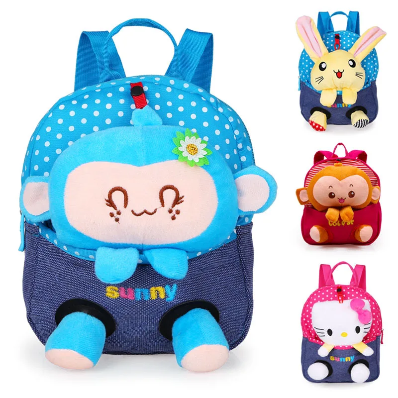 2016 New Cute Bear School Bags Children font b Backpack b font Canvas Cartoon Doll Bear