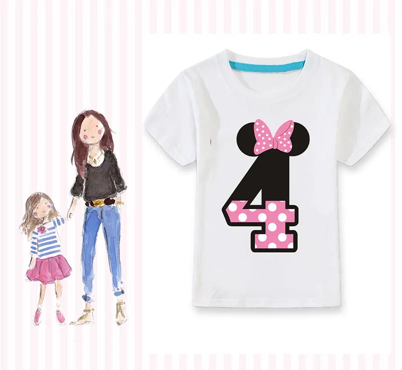 Birthday Tshirts Girl Short Sleeve Girls 3rd Kids Birthday Shirts O-Neck Fashion Children Tees Shirt For 2 3 4 5 6 7 8 9 10 Year