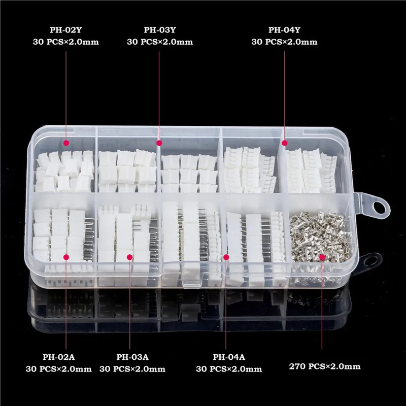 180/270 шт разъем Dupont Pin Перемычка разъем корпус голая Электроника обжимной контакт Терминатор комплект JXT-XH-2.54mm/PH-2.0mm - Цвет: 270Pcs PH-2.0mm