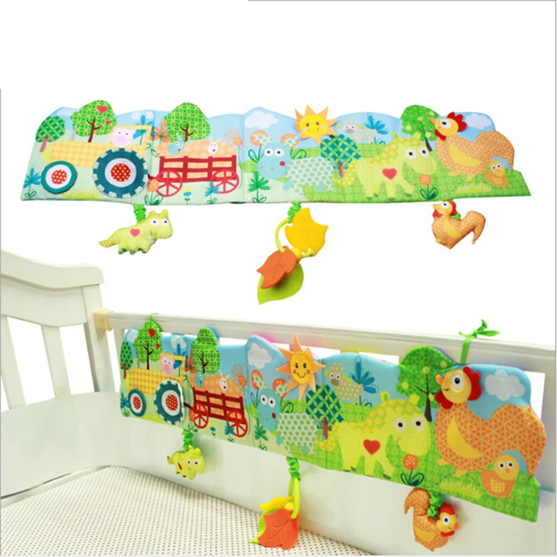 

Baby Crib Bumper Baby Toys Cloth Book Knowledge Around Multi-Touch Colorful Bed Bumper Animal Baby Bed Toy