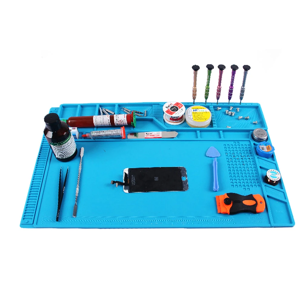 With Magnetic Section ESD Heat Insulation Working Mat BGA Soldering Station Repair Pad Maintenance Platform Desk | Инструменты