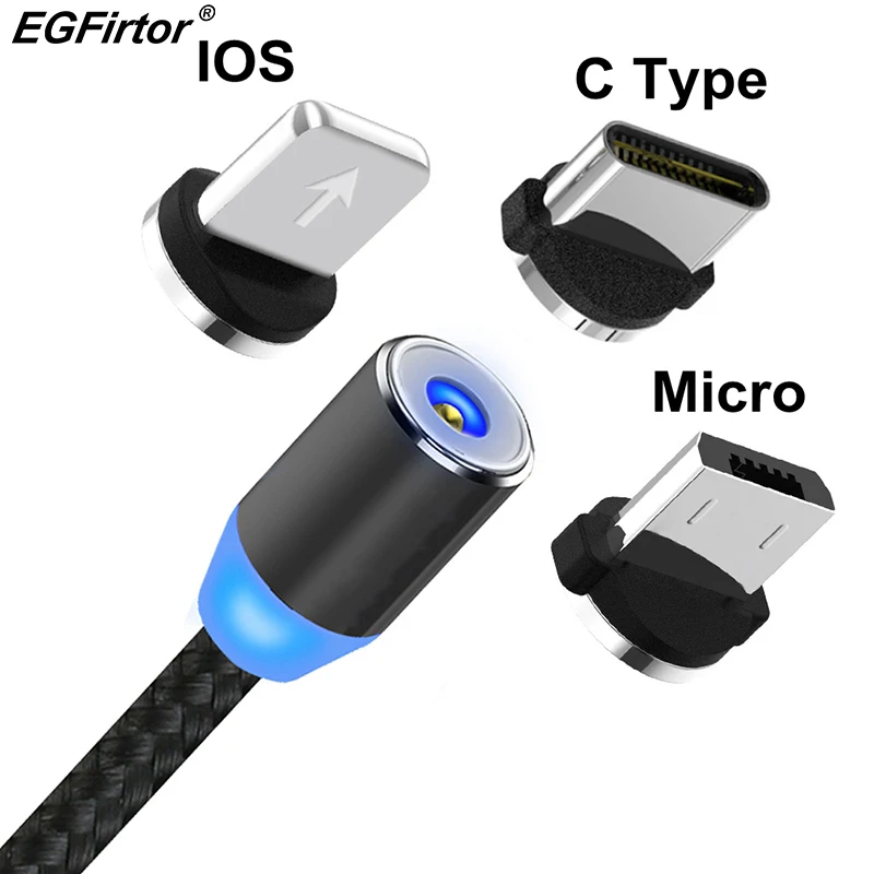 Магнитный usb кабель для зарядки и передачи данных быстрое зарядное устройство 2.4A