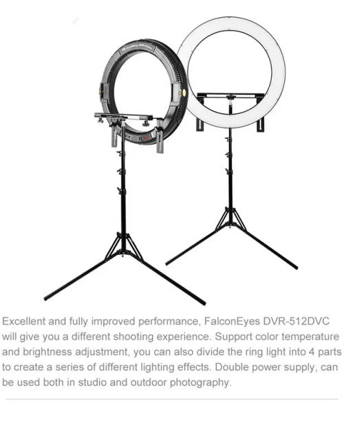  FALCON EYES 512 Ring LED Panel 31W 3000-5600k Lighting Video Film Continuous Light with 180cm Light