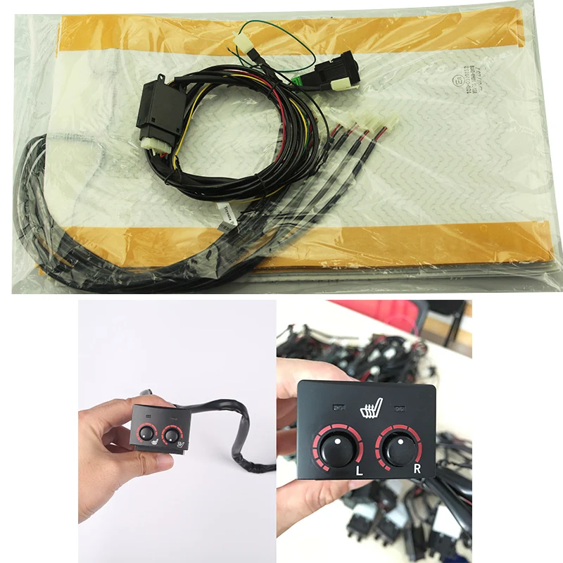 

2pcs /1seat installed car seat heatercarbon fiber heated pads seat warmer for RAND Cool Road Ze double control heating switch