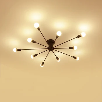 

Retro loft multi heads ceiling light restaurant cafe light living room bedroom corridor aisle corridor ceiling lamp