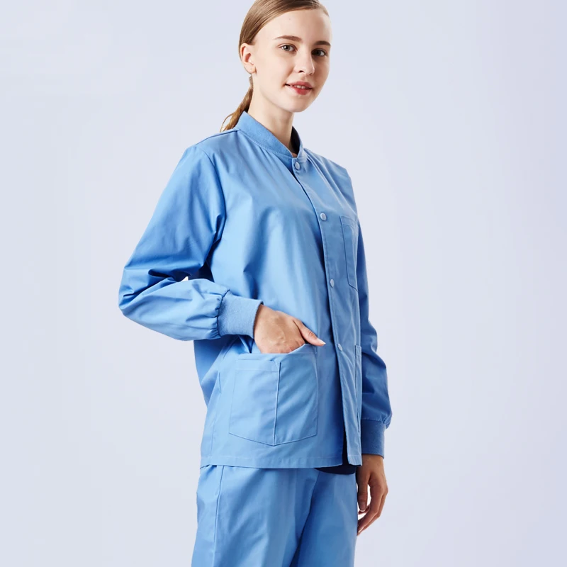 Операционные хирургические халаты для докторов медработников верхняя одежда с длинными рукавами Топы больничные медицинские куртки рабочая одежда салоны красоты униформа