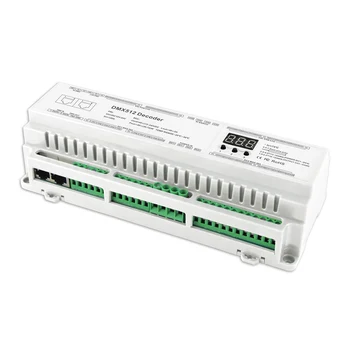 

DMX512 DIN Rail40CH Constant Voltage PWM Decoder 3 digital display shows large-scale projects Controller