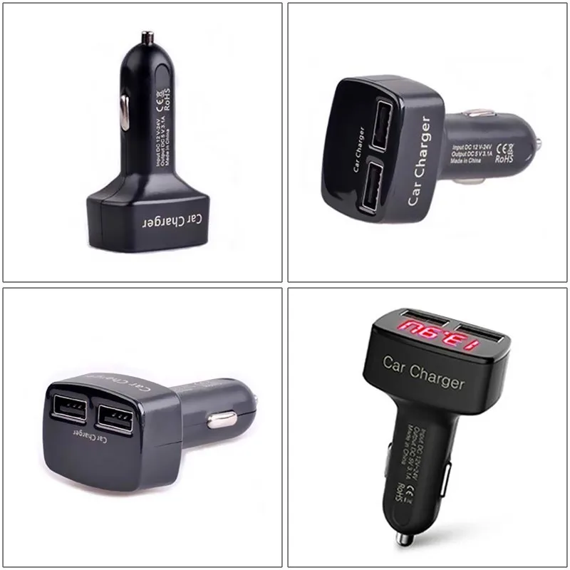 جديد 4 في 1 شاحن سيارة ثنائي USB DC 5 V 3.1A مهايئ عام مع الجهد/درجة الحرارة/الحالي متر فاحص شاشة LED رقمية جديد 4 في 1 شاحن سيارة ثنائي USB DC 5 V 3.1A مهايئ عام مع الجهد/درجة الحرارة/الحالي متر فاحص شاشة LED رقمية