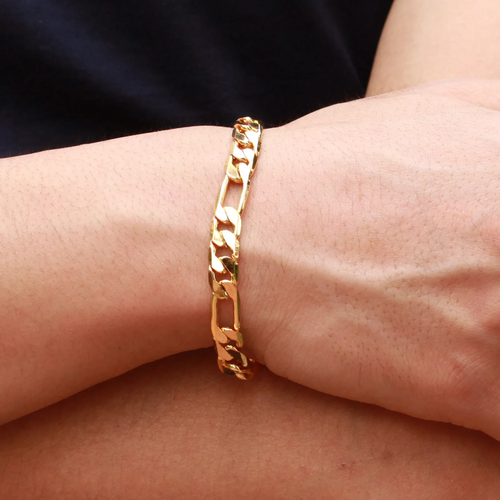 18 Karat Gold Jewelry Ks157 Men S Personality In Chain 18 Karat Gold Jewelry Ks157 Men S Personality In Chain Link Bracelets From Accessories On Aliexpress Alibaba Group