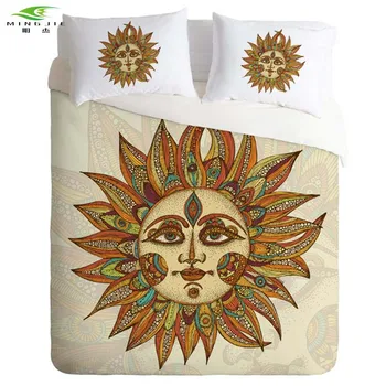 

New Design Sun god Printed Bedding Set Home Bedclothes quilt cover 3pcs Twin Full Queen King Size Wholesale