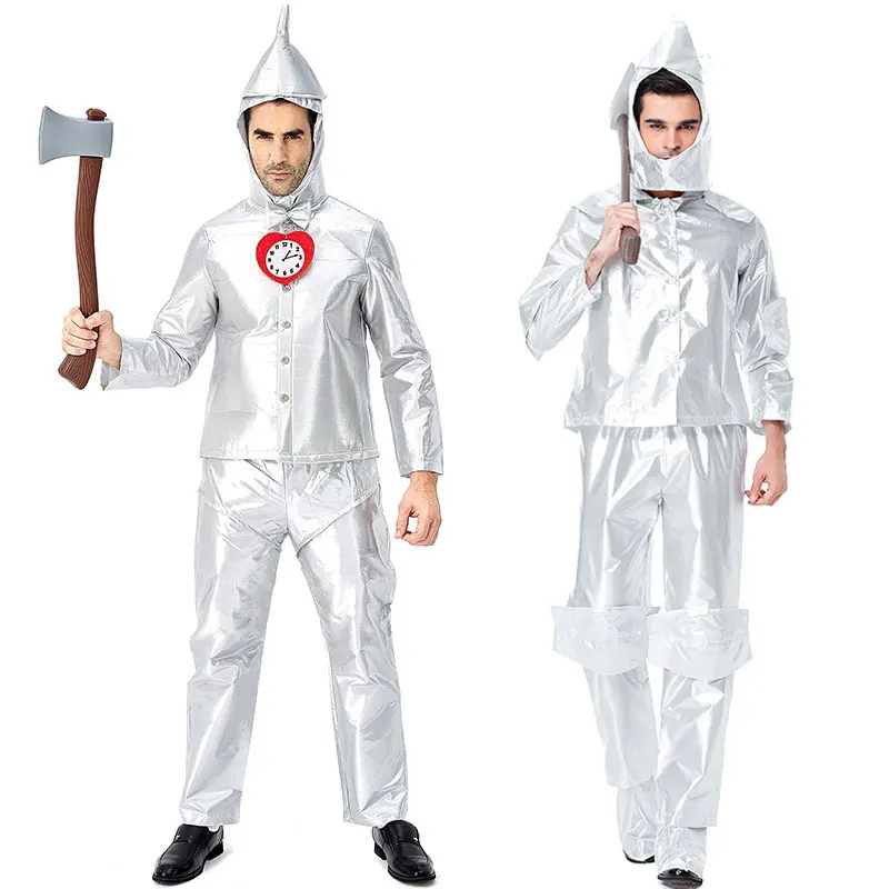 Adult Mens Wizard of Oz Tin Man Cosplay Costumes Halloween Carnival Purim Mardi Gras Party Outfit cosplay costume,men festival costume set