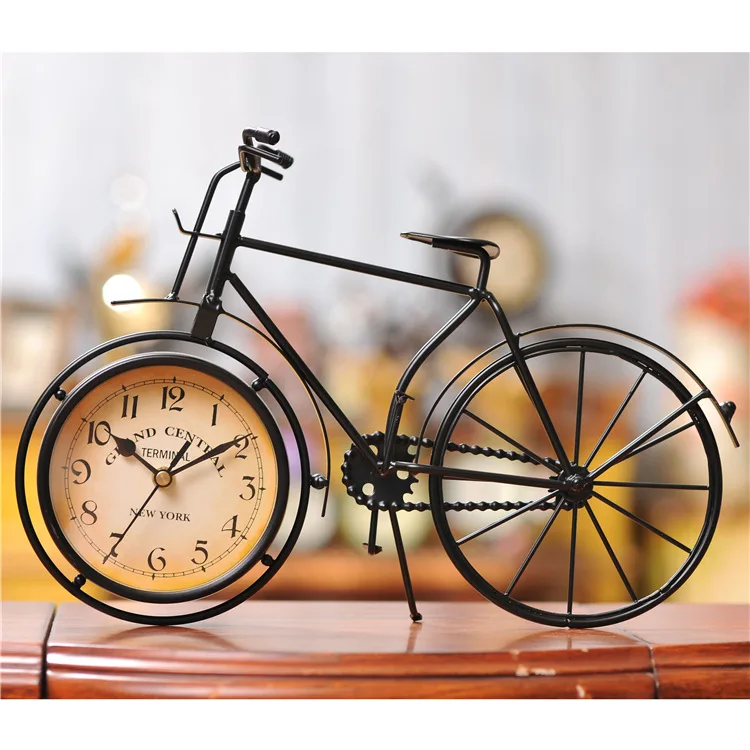 

Retro Bike Creative Hanging Wall Clock Living Room Decor Pendant Vintage Watch Ornaments Personality Home Decoration Accessories