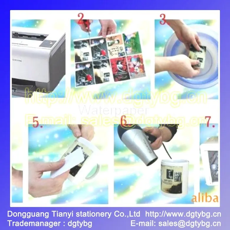 A4 Transparent Water based Ink jet Water Transfer Paper inkjet transfer