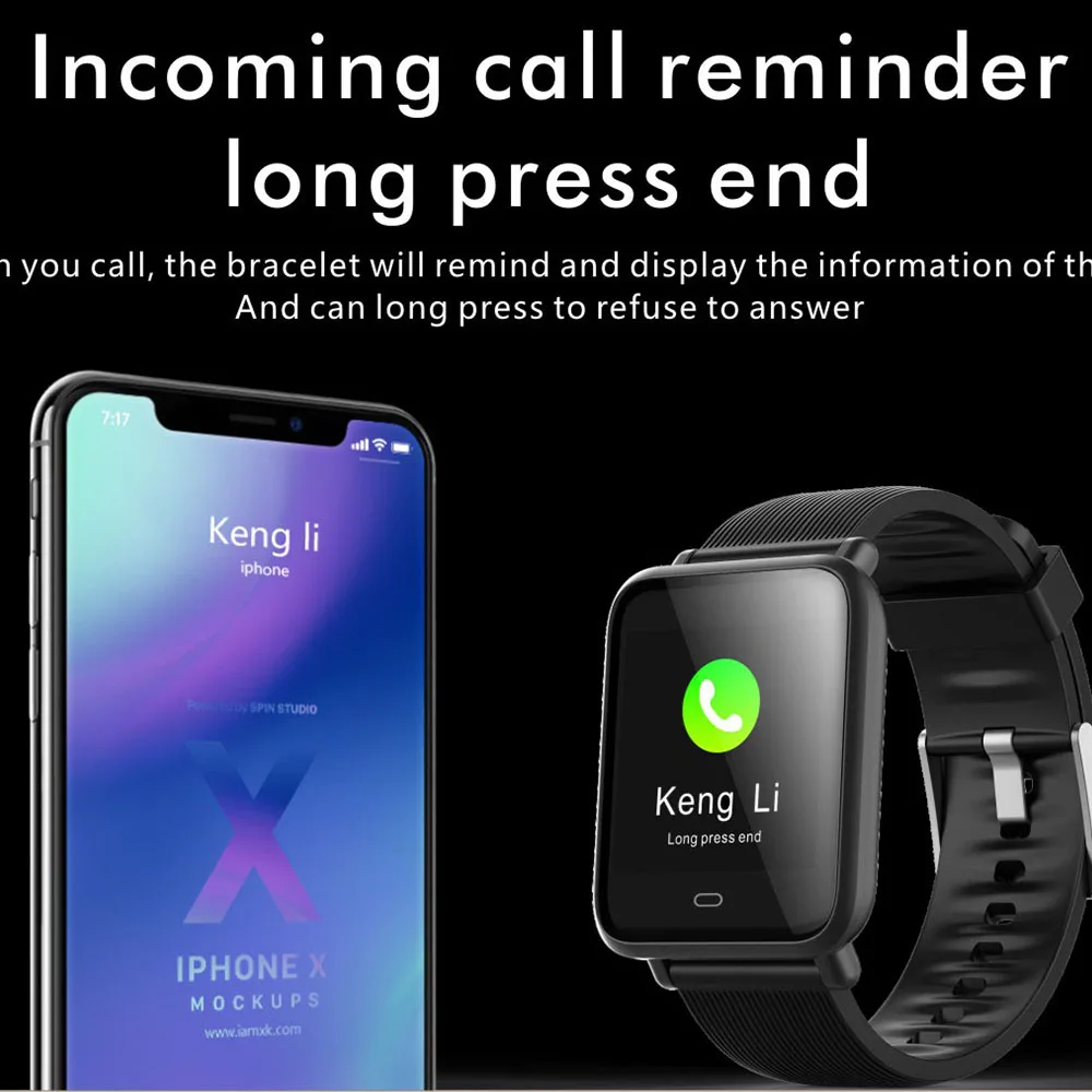 Timethinker Q9 Для мужчин умные часы женские Reloj Hombre браслет крови Давление сердечного