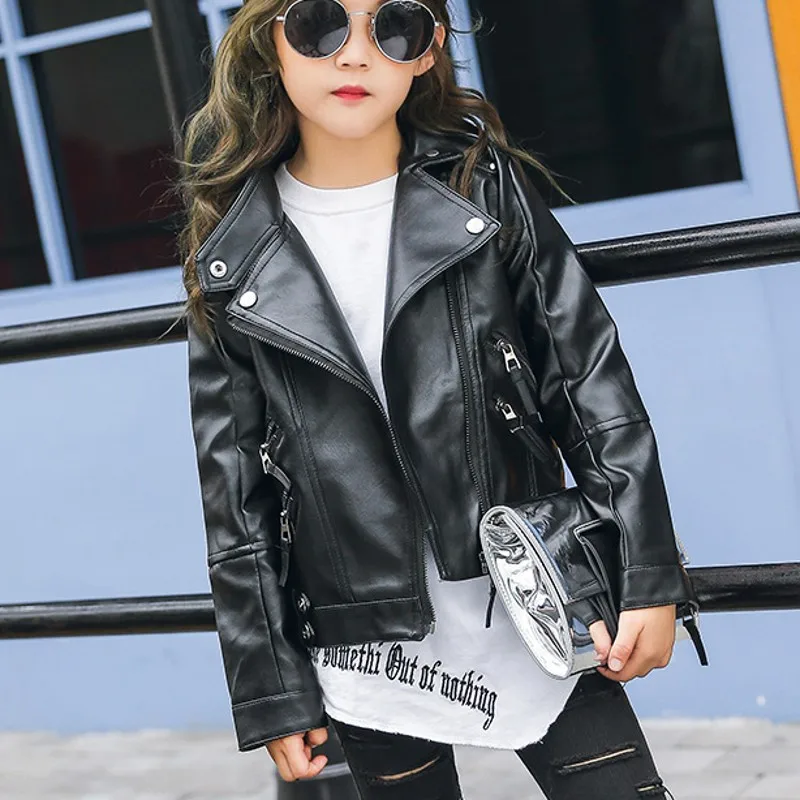 

New Girl Coats Kids Leather Children Jacket Spring Autumn Manteau Fille Kids Jacket 8NT002