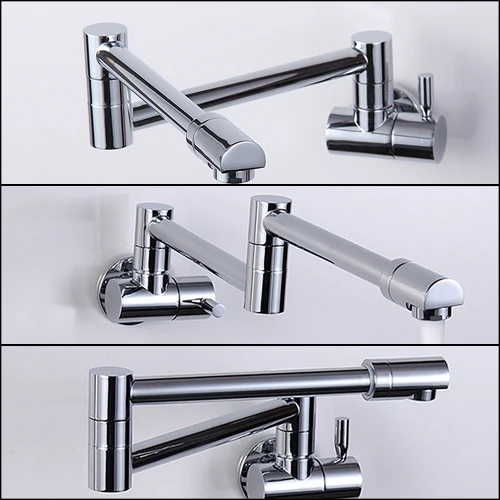 Folding Copper Sink Chrome Wall Mount Kitchen Faucet Folding Copper Sink Chrome Wall Mount Kitchen Faucet Tap Single Cold Taps Torneira