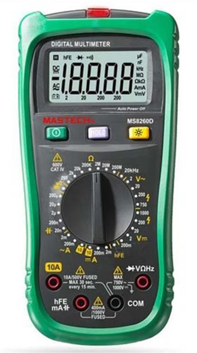 

Hot MASTECH MS8260D Digital Multimeter 4 1/2 Non-contact AC/DC Voltage Current Frenquency Tester Detector with Transist