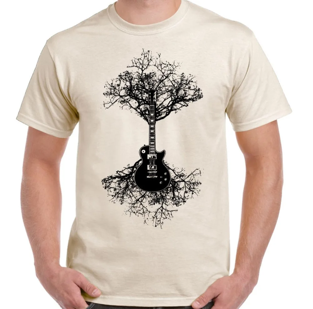 Electric Guitar Tree Mens Funny T Shirt Acoustic Bass Rock Music Band