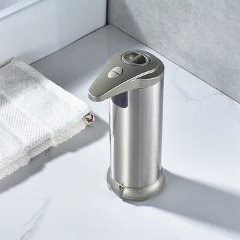 

Free Shipping FR Automatic Electroplate Soap Dispenser Stainless Steel Infrared Handfree Sanitizer Soap for Detergent
