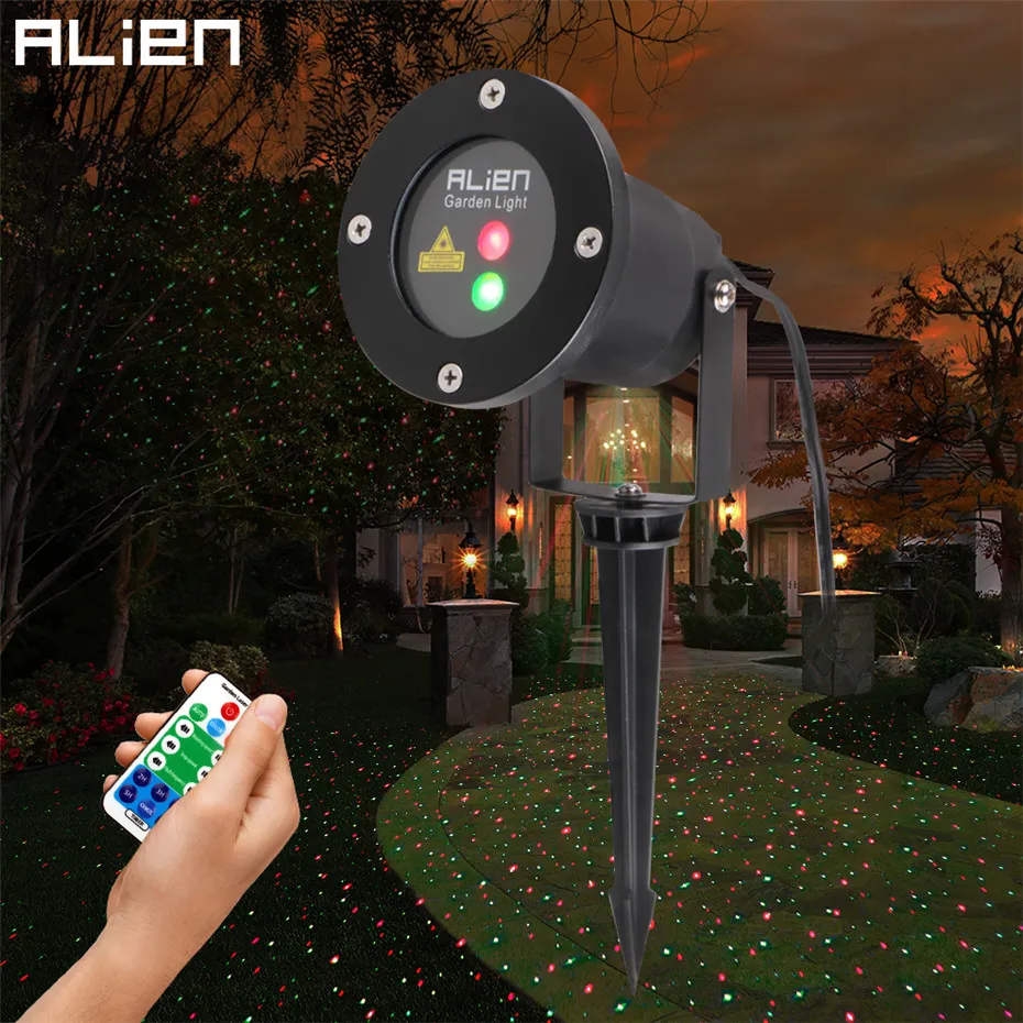 

ALIEN Remote RG Laser Project Outdoor Holiday Waterproof Star Laser Lighting Projector Show Landscape Light Party Tree Garden