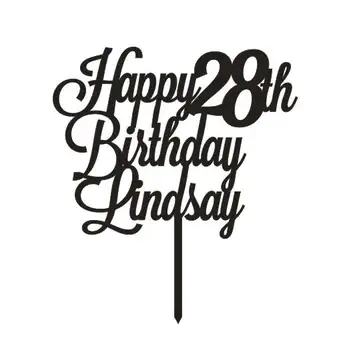 

Acrylic Happy Birthday Cake Topper Custom Age Birthday Decorations Name Cake Topper Personalized Wood Cake Topper