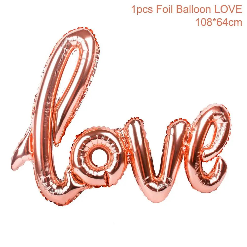 FENGRISE Розовый Корона Количество шариков воздушный шар из фольги первый день рождения девочки аксессуары для вечеринки, дня рождения вечерние Детские вечеринки - Цвет: 1pc love balloon