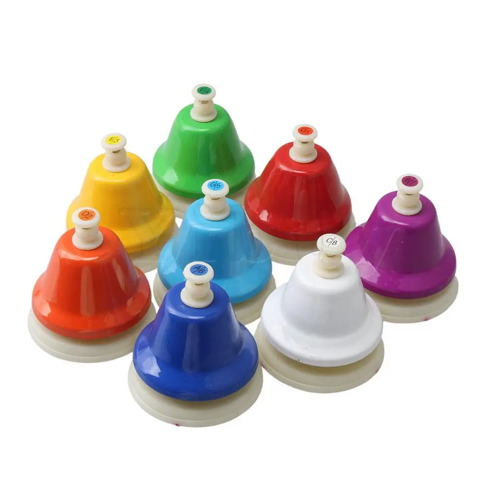 

Yibuy 8-Notes Chromatic Middle C - High C Hand Bell Set Diatonic Multicolor