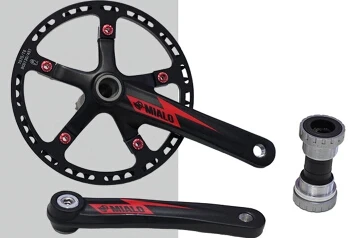 Mialo полый цельный велосипед crankset BYA412 BMX велосипедная система передняя Звездочка для велосипеда - Цвет: black red