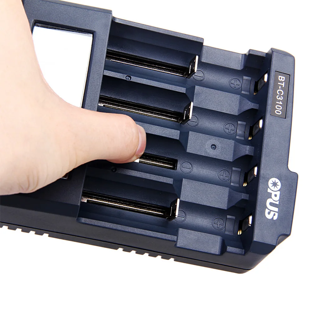 Opus BT-C3100 V2.2 Smart Digital Intelligent 4 LCD Slots Universal Battery Charger For Rechargeable Battery With EU/US Plug Opus BT-C3100 V2.2 Smart Digital Intelligent 4 LCD Slots Universal Battery Charger For Rechargeable Battery With EU/US Plug