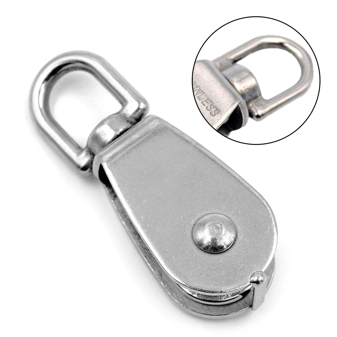 Heavy Duty Steel Single Wheel Swivel Lifting Rope Pulley 1pc Stainless