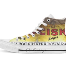 Enjoy A Cisk на шаге вниз бар дизайн дышащие Повседневные высокие на шнуровке холщовая обувь кеды