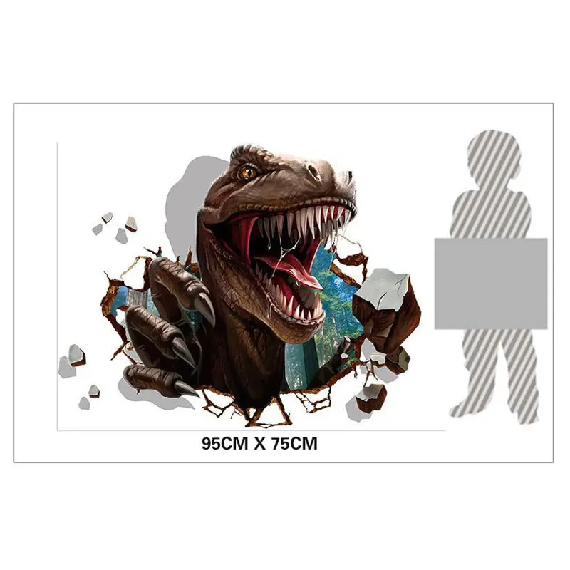 Three-Dimensional Dinosaur Bedroom Wall Sticker Wall Decorations Living Room Decoration 3D Stickers Muraux