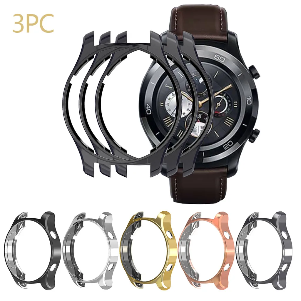 

SmartWatch Smart watch Strap Smartband mi band 3PCS Ultra-Slim Electroplate Transparent PC Case Covers for Huawei Watch 2 PRO