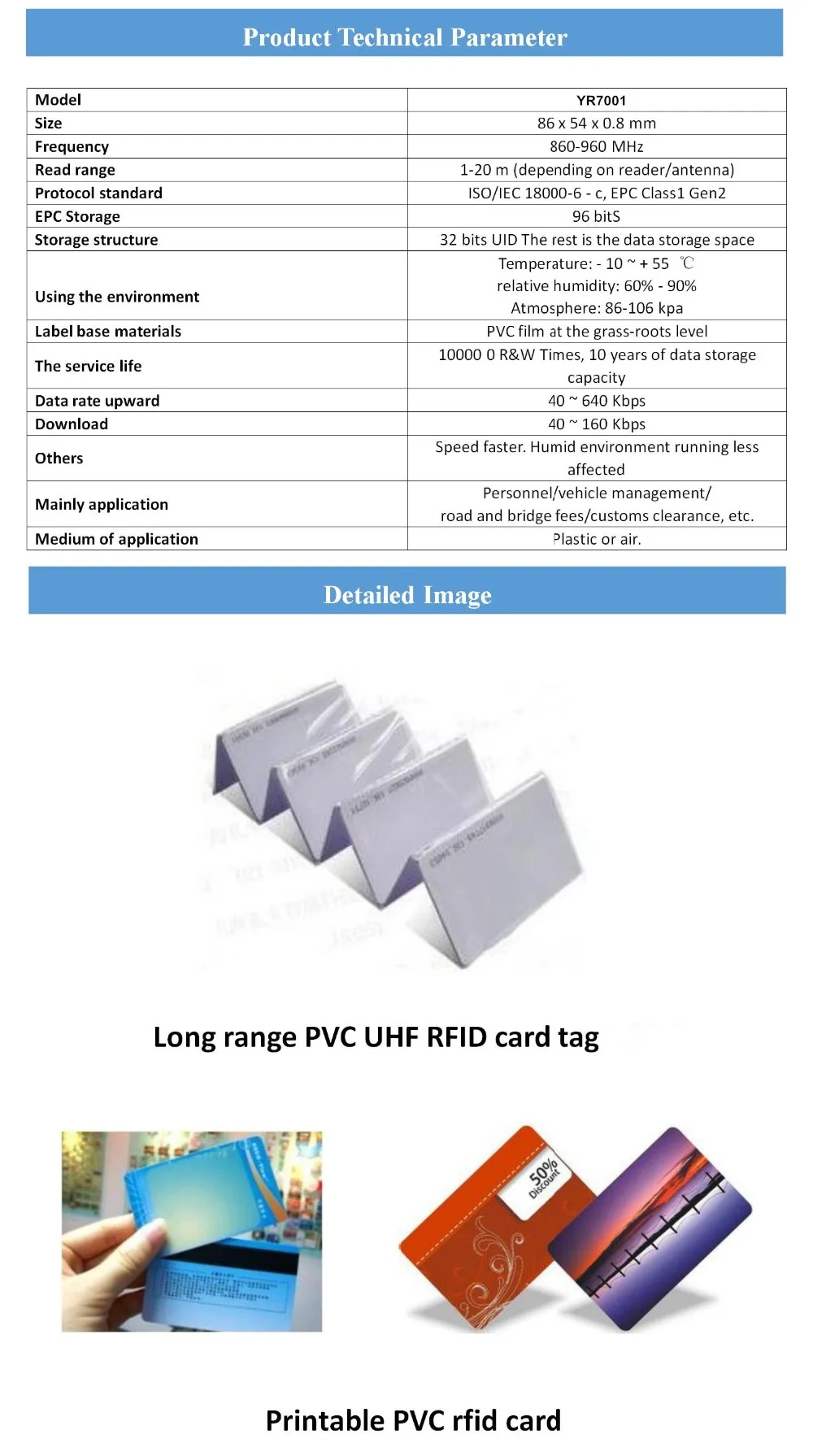 860-960 МГц rfid пассивный, дальнего радиуса действия ярлыки для лобового стекла epc gen2 uhf ПВХ iso 18000 6C карта uhf rfid тег с 2 шт. держатель для карт