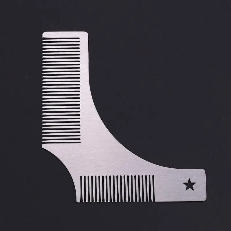 1 шт., серебристая стальная форма для укладки бороды, гребень, прочный гребень для бритья усов, инструменты для стрижки волос для мужчин, хорошее качество