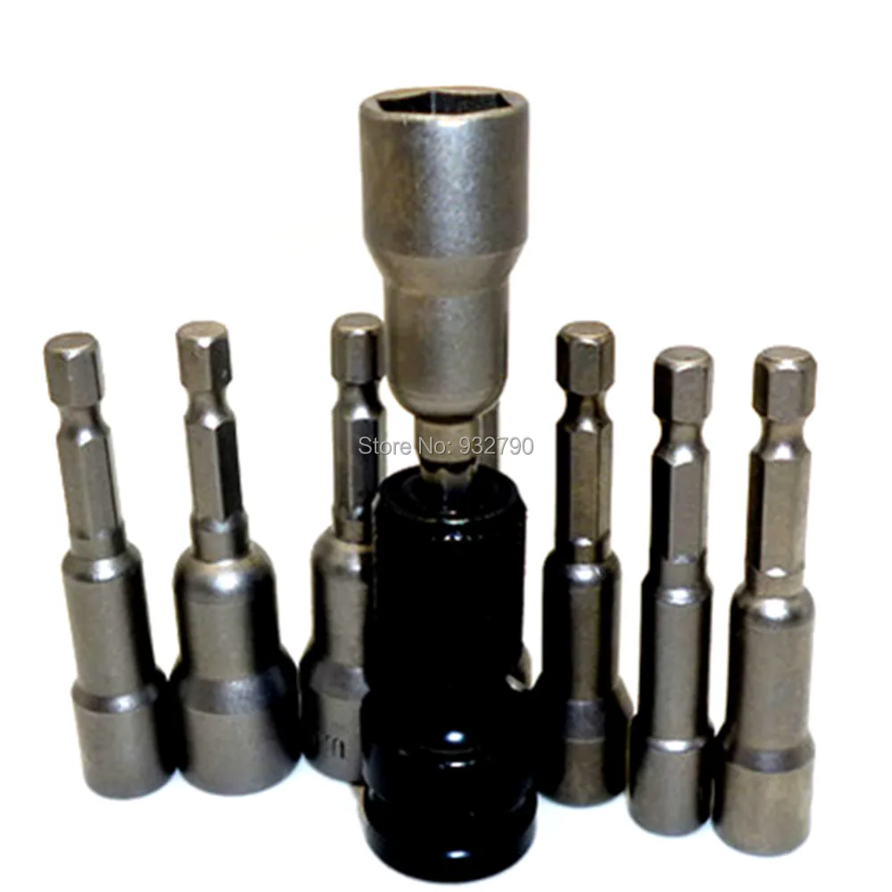 8pcs Nut Driver Hex Socket Driver Bit Shank Setter Drill + 1/2