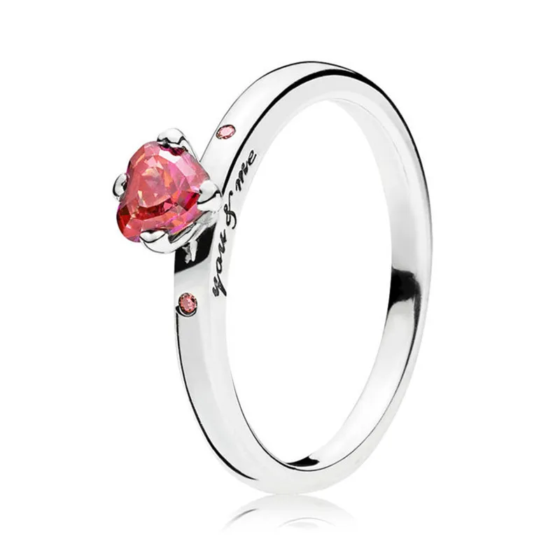 

Fashion Original 925 Sterling Silver Romantic Love Heart You & Me Ring For Women Wedding Engagement Gift Fine Europe Jewelry