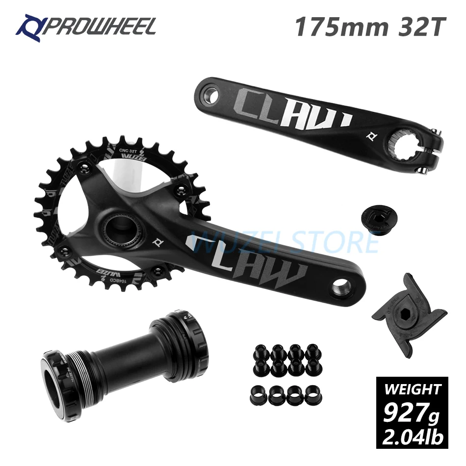 Prowheel 104 BCD mtb велосипед кривошипно 170/175 мм/30/32/34/36/38 T Круглый Звездочка с каретка BB шатун для горного велосипеда - Цвет: 175 Black 32T and BB