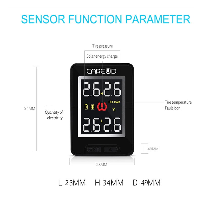 U912 TPMS Car Type Pressure Monitor System 13