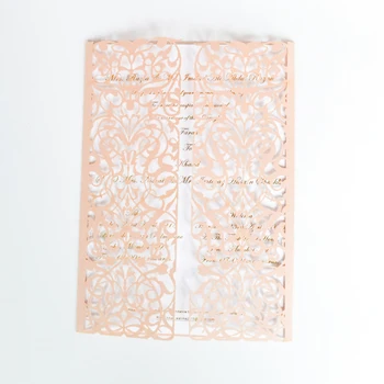 

Blush peach freshers party wedding invitation laser