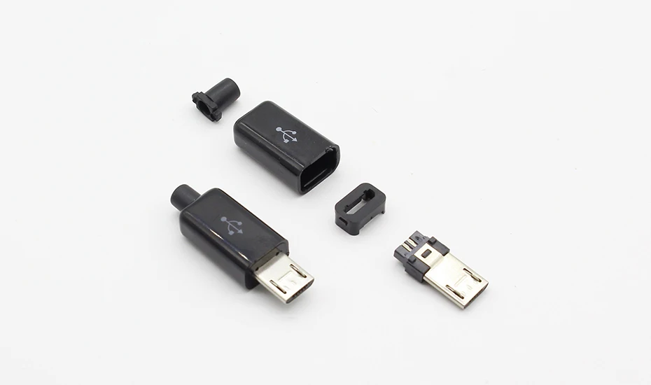 10 шт. Micro USB 5PIN сварочный Тип штекерные разъемы зарядное устройство 5P USB хвост разъем для зарядки 4 в 1 белый черный