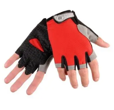 Велосипедные перчатки для верховой езды для мужчин и женщин на открытом воздухе для альпинизма, перчатки для велоспорта, летние спортивные перчатки для фитнеса, противоударные велосипедные перчатки - Цвет: Красный