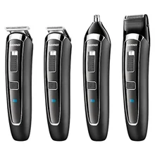 5в1 Мужская Профессиональная бритва, набор, электрический триммер для бороды, щетина, светодиодный триммер для лица, бровей, носа, ушей